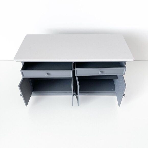 Barbie Integrity Doll Gray Kitchen Island 1:6 Scale 3 Matched Chairs 3D Printed - Picture 10 of 10